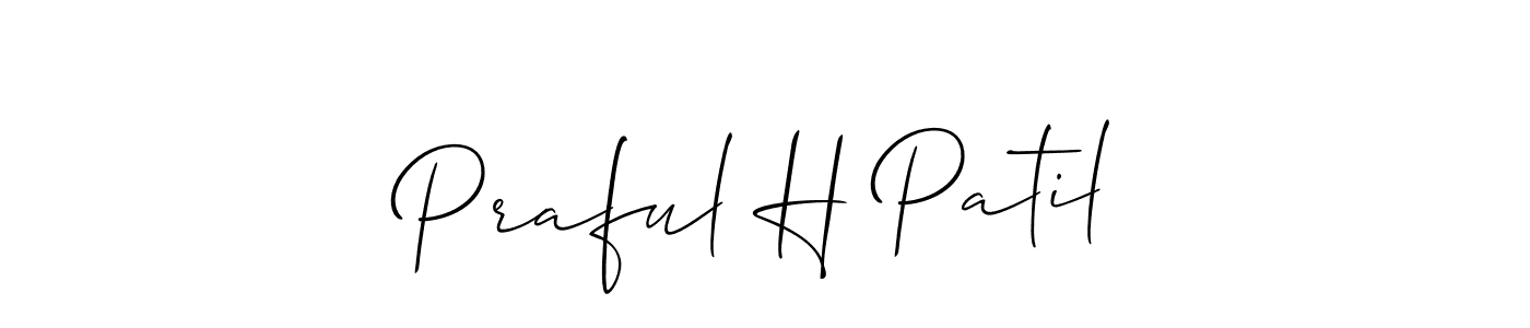 Use a signature maker to create a handwritten signature online. With this signature software, you can design (Allison_Script) your own signature for name Praful H Patil. Praful H Patil signature style 2 images and pictures png