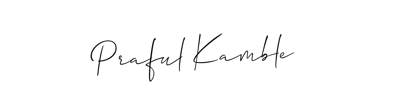 Create a beautiful signature design for name Praful Kamble. With this signature (Allison_Script) fonts, you can make a handwritten signature for free. Praful Kamble signature style 2 images and pictures png