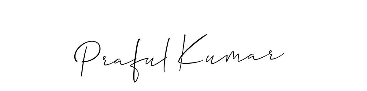 It looks lik you need a new signature style for name Praful Kumar. Design unique handwritten (Allison_Script) signature with our free signature maker in just a few clicks. Praful Kumar signature style 2 images and pictures png