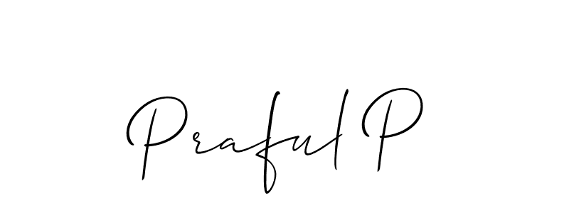 How to make Praful P signature? Allison_Script is a professional autograph style. Create handwritten signature for Praful P name. Praful P signature style 2 images and pictures png