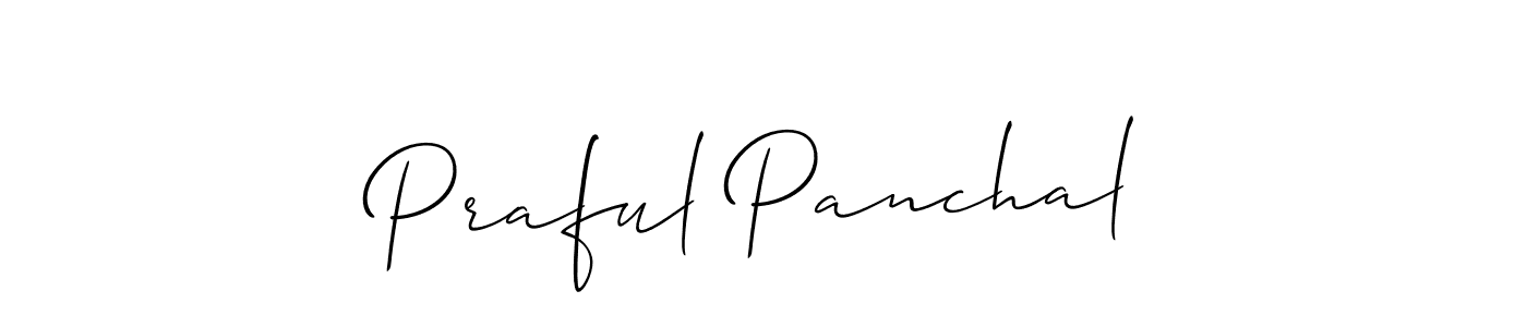 Praful Panchal stylish signature style. Best Handwritten Sign (Allison_Script) for my name. Handwritten Signature Collection Ideas for my name Praful Panchal. Praful Panchal signature style 2 images and pictures png