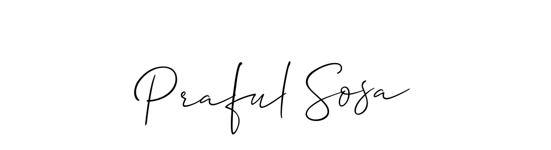 Create a beautiful signature design for name Praful Sosa. With this signature (Allison_Script) fonts, you can make a handwritten signature for free. Praful Sosa signature style 2 images and pictures png