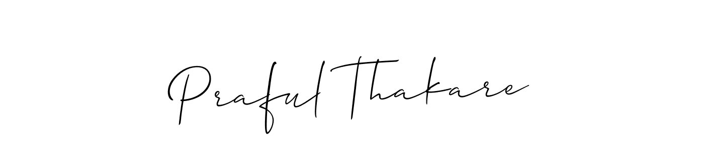How to make Praful Thakare name signature. Use Allison_Script style for creating short signs online. This is the latest handwritten sign. Praful Thakare signature style 2 images and pictures png