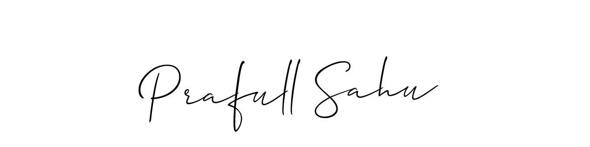 The best way (Allison_Script) to make a short signature is to pick only two or three words in your name. The name Prafull Sahu include a total of six letters. For converting this name. Prafull Sahu signature style 2 images and pictures png