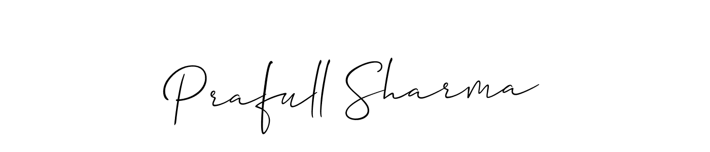 Make a beautiful signature design for name Prafull Sharma. With this signature (Allison_Script) style, you can create a handwritten signature for free. Prafull Sharma signature style 2 images and pictures png