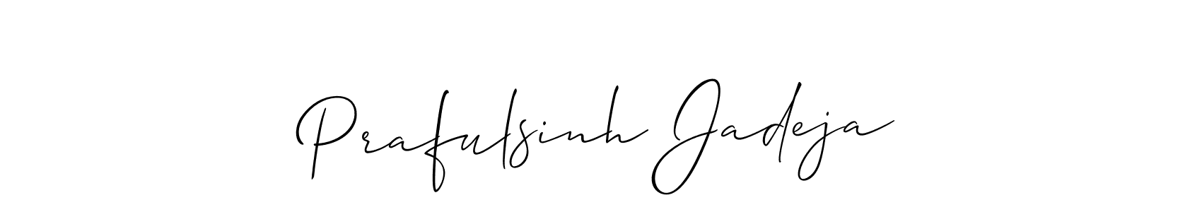 Also we have Prafulsinh Jadeja name is the best signature style. Create professional handwritten signature collection using Allison_Script autograph style. Prafulsinh Jadeja signature style 2 images and pictures png