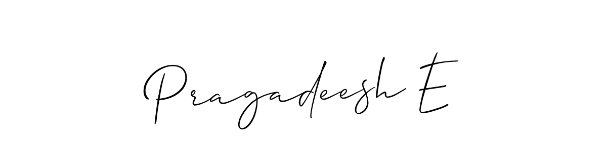 Pragadeesh E stylish signature style. Best Handwritten Sign (Allison_Script) for my name. Handwritten Signature Collection Ideas for my name Pragadeesh E. Pragadeesh E signature style 2 images and pictures png