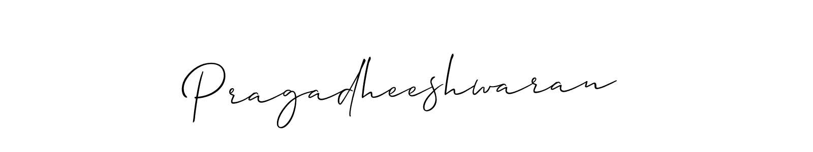 Make a short Pragadheeshwaran signature style. Manage your documents anywhere anytime using Allison_Script. Create and add eSignatures, submit forms, share and send files easily. Pragadheeshwaran signature style 2 images and pictures png
