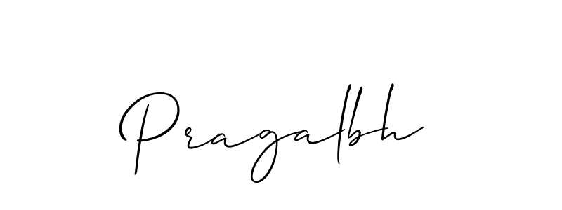 Allison_Script is a professional signature style that is perfect for those who want to add a touch of class to their signature. It is also a great choice for those who want to make their signature more unique. Get Pragalbh name to fancy signature for free. Pragalbh signature style 2 images and pictures png