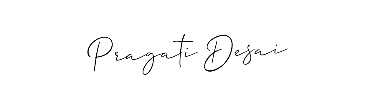 if you are searching for the best signature style for your name Pragati Desai. so please give up your signature search. here we have designed multiple signature styles  using Allison_Script. Pragati Desai signature style 2 images and pictures png