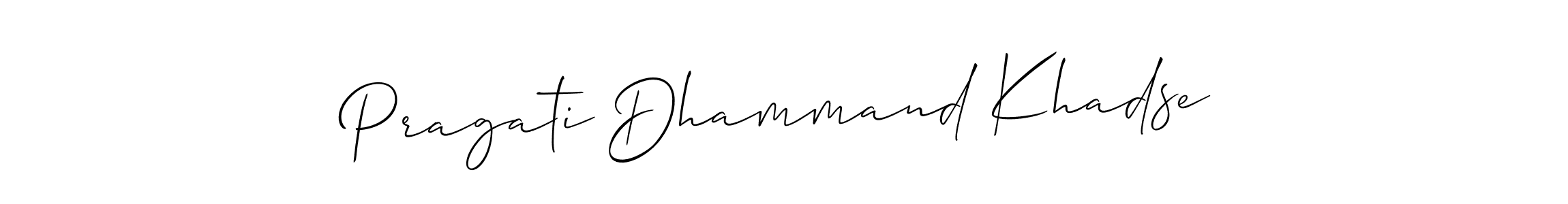 How to Draw Pragati Dhammand Khadse signature style? Allison_Script is a latest design signature styles for name Pragati Dhammand Khadse. Pragati Dhammand Khadse signature style 2 images and pictures png