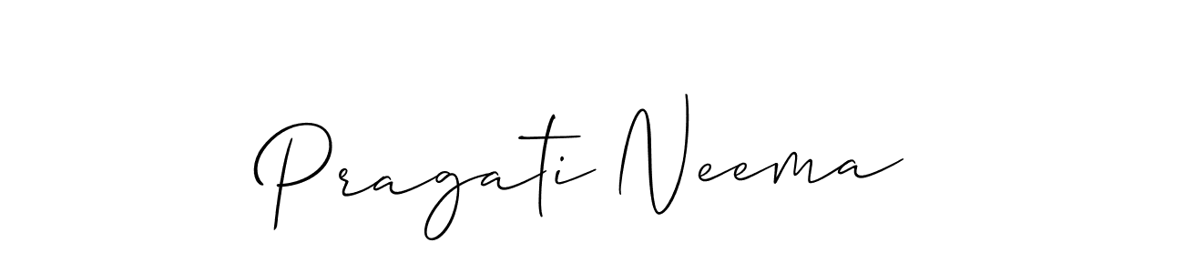 Similarly Allison_Script is the best handwritten signature design. Signature creator online .You can use it as an online autograph creator for name Pragati Neema. Pragati Neema signature style 2 images and pictures png