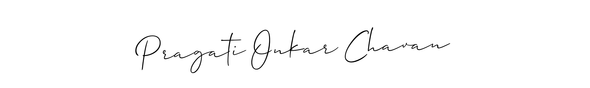 How to Draw Pragati Onkar Chavan signature style? Allison_Script is a latest design signature styles for name Pragati Onkar Chavan. Pragati Onkar Chavan signature style 2 images and pictures png