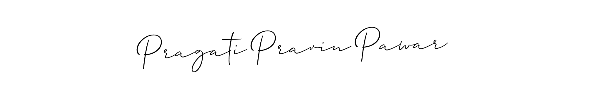 Create a beautiful signature design for name Pragati Pravin Pawar. With this signature (Allison_Script) fonts, you can make a handwritten signature for free. Pragati Pravin Pawar signature style 2 images and pictures png