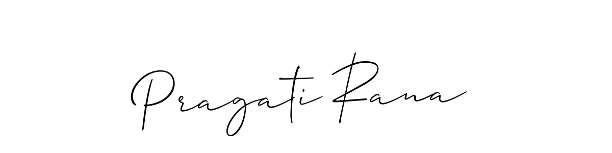 Create a beautiful signature design for name Pragati Rana. With this signature (Allison_Script) fonts, you can make a handwritten signature for free. Pragati Rana signature style 2 images and pictures png