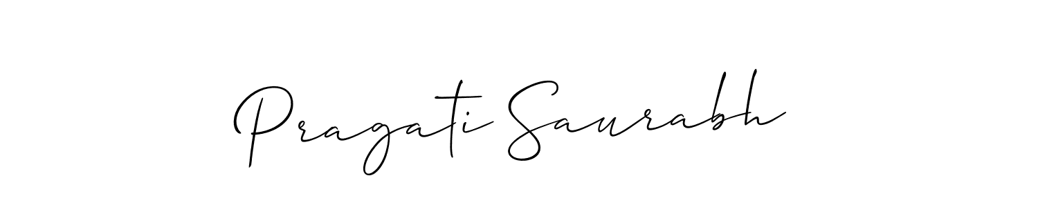 Use a signature maker to create a handwritten signature online. With this signature software, you can design (Allison_Script) your own signature for name Pragati Saurabh. Pragati Saurabh signature style 2 images and pictures png