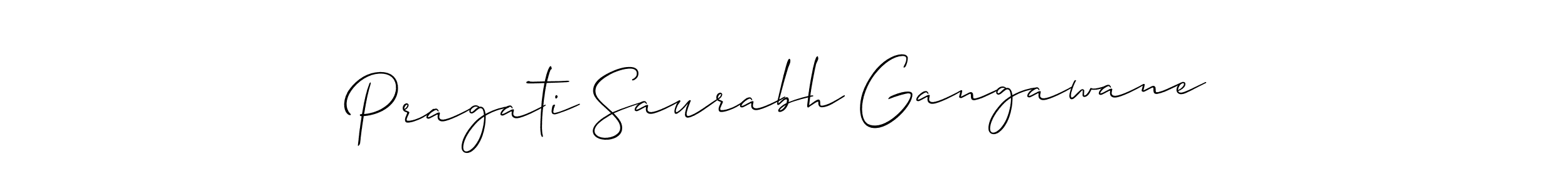 if you are searching for the best signature style for your name Pragati Saurabh Gangawane. so please give up your signature search. here we have designed multiple signature styles  using Allison_Script. Pragati Saurabh Gangawane signature style 2 images and pictures png