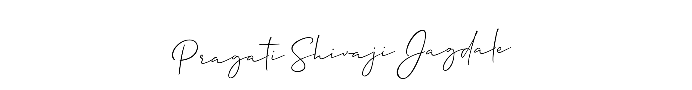 The best way (Allison_Script) to make a short signature is to pick only two or three words in your name. The name Pragati Shivaji Jagdale include a total of six letters. For converting this name. Pragati Shivaji Jagdale signature style 2 images and pictures png