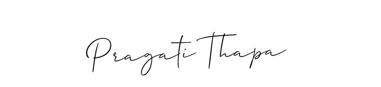 It looks lik you need a new signature style for name Pragati Thapa. Design unique handwritten (Allison_Script) signature with our free signature maker in just a few clicks. Pragati Thapa signature style 2 images and pictures png