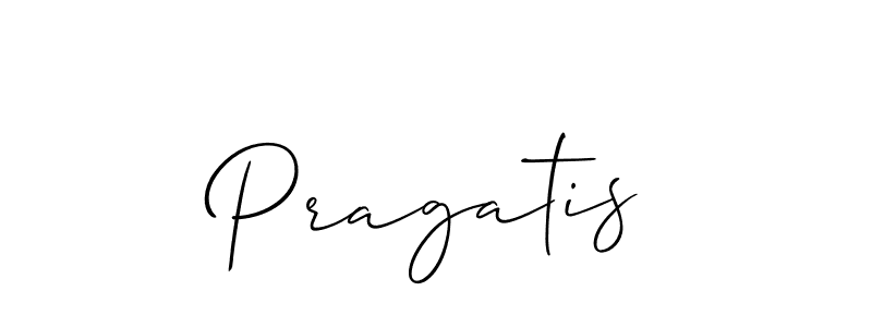 Create a beautiful signature design for name Pragatis. With this signature (Allison_Script) fonts, you can make a handwritten signature for free. Pragatis signature style 2 images and pictures png