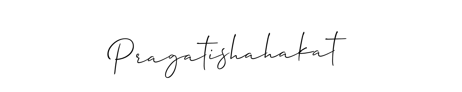 You should practise on your own different ways (Allison_Script) to write your name (Pragatishahakat) in signature. don't let someone else do it for you. Pragatishahakat signature style 2 images and pictures png