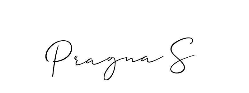 Use a signature maker to create a handwritten signature online. With this signature software, you can design (Allison_Script) your own signature for name Pragna S. Pragna S signature style 2 images and pictures png