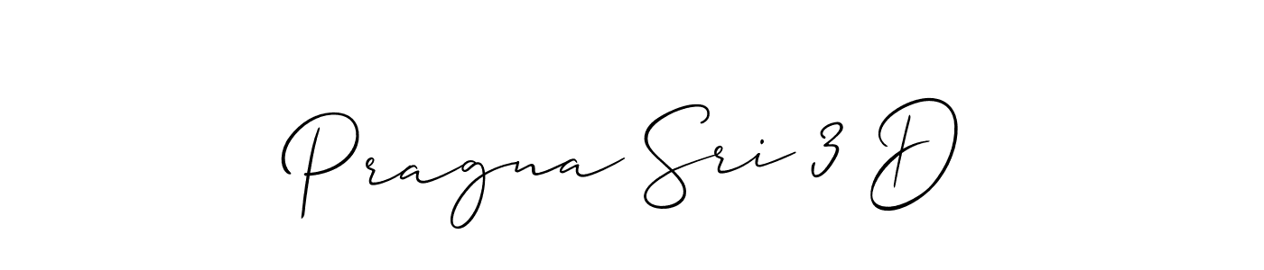 Make a beautiful signature design for name Pragna Sri 3 D. With this signature (Allison_Script) style, you can create a handwritten signature for free. Pragna Sri 3 D signature style 2 images and pictures png