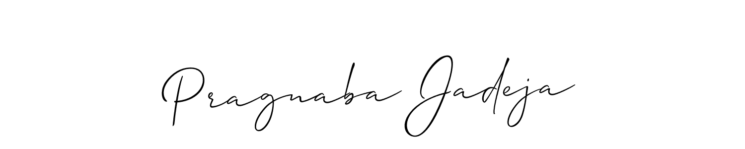 Pragnaba Jadeja stylish signature style. Best Handwritten Sign (Allison_Script) for my name. Handwritten Signature Collection Ideas for my name Pragnaba Jadeja. Pragnaba Jadeja signature style 2 images and pictures png