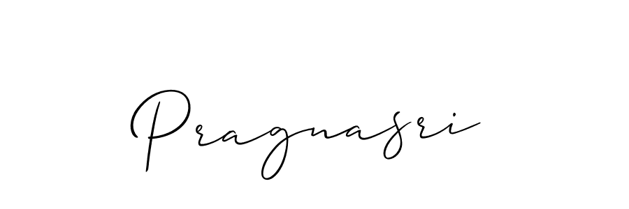 How to make Pragnasri name signature. Use Allison_Script style for creating short signs online. This is the latest handwritten sign. Pragnasri signature style 2 images and pictures png