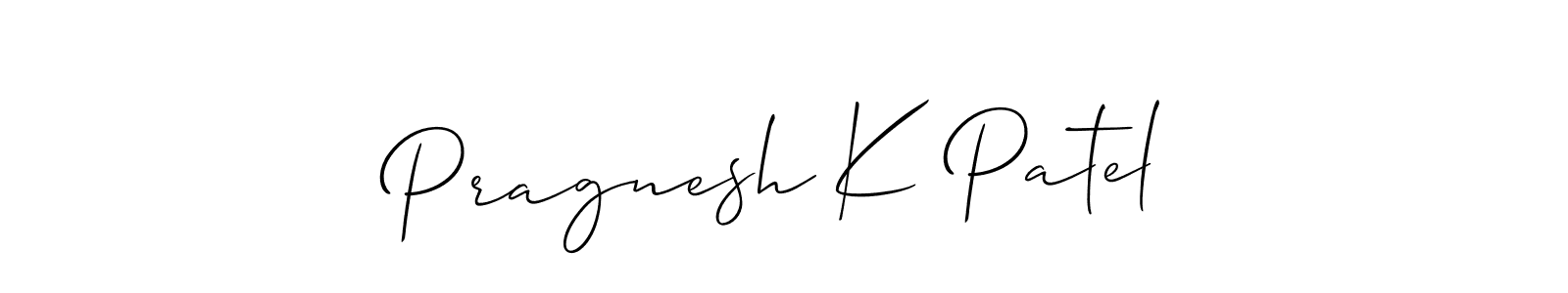 Also we have Pragnesh K Patel name is the best signature style. Create professional handwritten signature collection using Allison_Script autograph style. Pragnesh K Patel signature style 2 images and pictures png