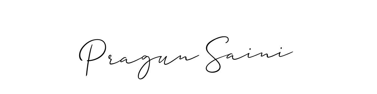 Also we have Pragun Saini name is the best signature style. Create professional handwritten signature collection using Allison_Script autograph style. Pragun Saini signature style 2 images and pictures png
