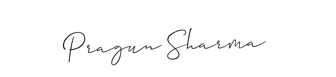 Also we have Pragun Sharma name is the best signature style. Create professional handwritten signature collection using Allison_Script autograph style. Pragun Sharma signature style 2 images and pictures png