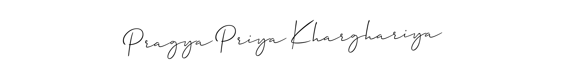 Design your own signature with our free online signature maker. With this signature software, you can create a handwritten (Allison_Script) signature for name Pragya Priya Kharghariya. Pragya Priya Kharghariya signature style 2 images and pictures png