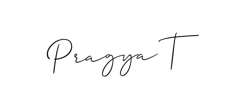 Make a beautiful signature design for name Pragya T. With this signature (Allison_Script) style, you can create a handwritten signature for free. Pragya T signature style 2 images and pictures png