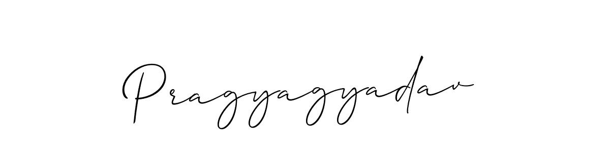 Make a beautiful signature design for name Pragyagyadav. With this signature (Allison_Script) style, you can create a handwritten signature for free. Pragyagyadav signature style 2 images and pictures png