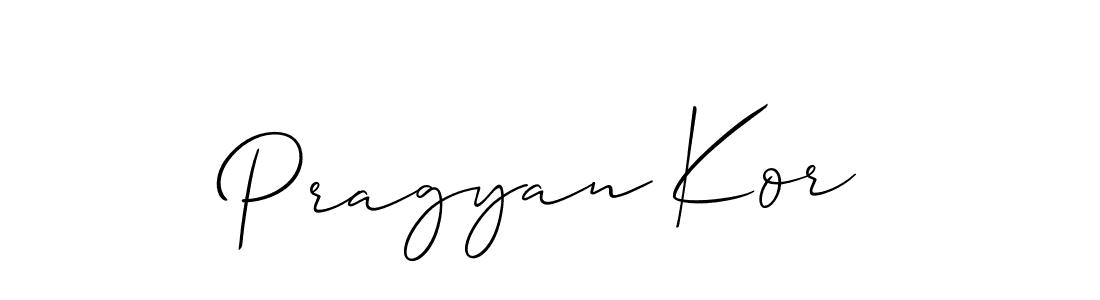 Create a beautiful signature design for name Pragyan Kor. With this signature (Allison_Script) fonts, you can make a handwritten signature for free. Pragyan Kor signature style 2 images and pictures png