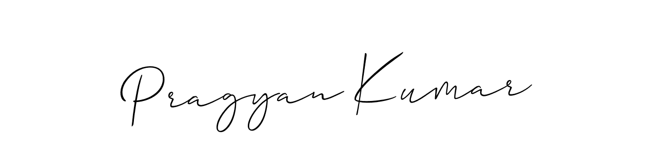 How to make Pragyan Kumar name signature. Use Allison_Script style for creating short signs online. This is the latest handwritten sign. Pragyan Kumar signature style 2 images and pictures png