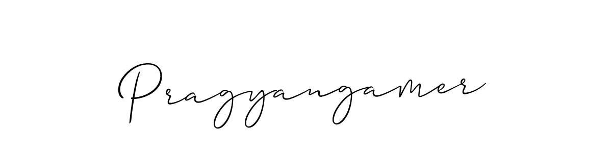 You should practise on your own different ways (Allison_Script) to write your name (Pragyangamer) in signature. don't let someone else do it for you. Pragyangamer signature style 2 images and pictures png