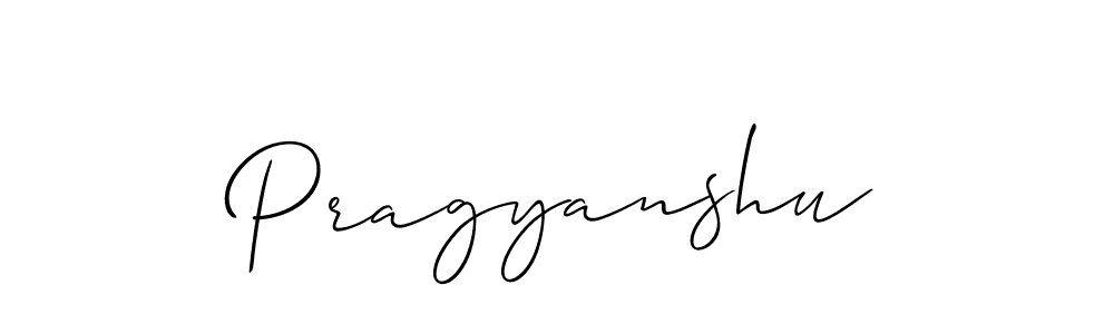 Make a beautiful signature design for name Pragyanshu. With this signature (Allison_Script) style, you can create a handwritten signature for free. Pragyanshu signature style 2 images and pictures png