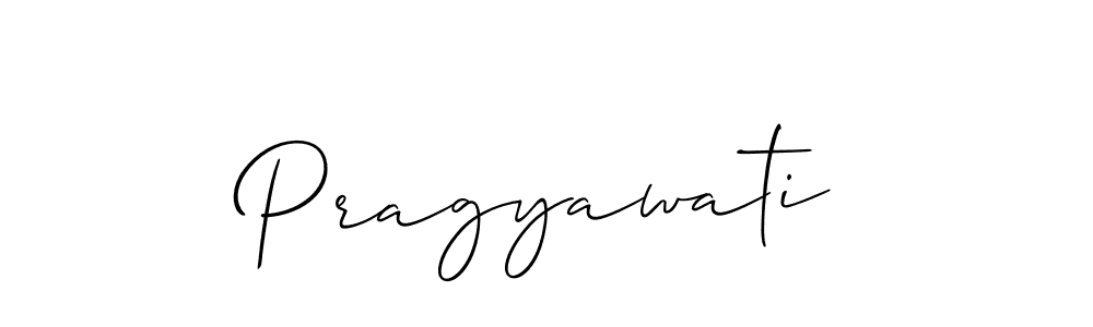 Use a signature maker to create a handwritten signature online. With this signature software, you can design (Allison_Script) your own signature for name Pragyawati. Pragyawati signature style 2 images and pictures png