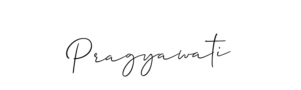 Use a signature maker to create a handwritten signature online. With this signature software, you can design (Allison_Script) your own signature for name Pragyawati. Pragyawati signature style 2 images and pictures png