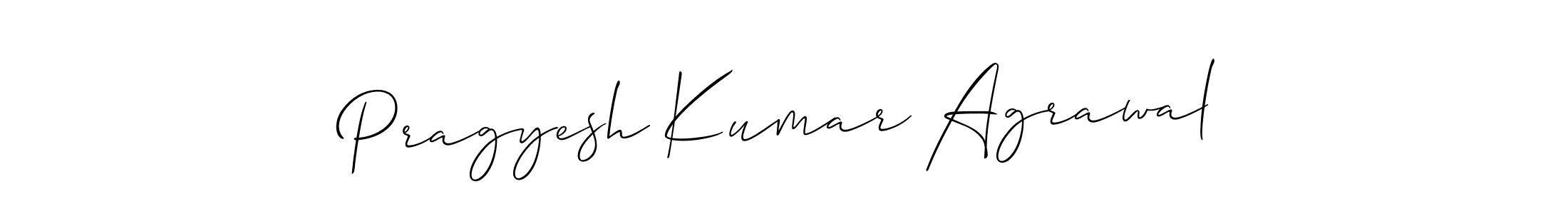 Allison_Script is a professional signature style that is perfect for those who want to add a touch of class to their signature. It is also a great choice for those who want to make their signature more unique. Get Pragyesh Kumar Agrawal name to fancy signature for free. Pragyesh Kumar Agrawal signature style 2 images and pictures png