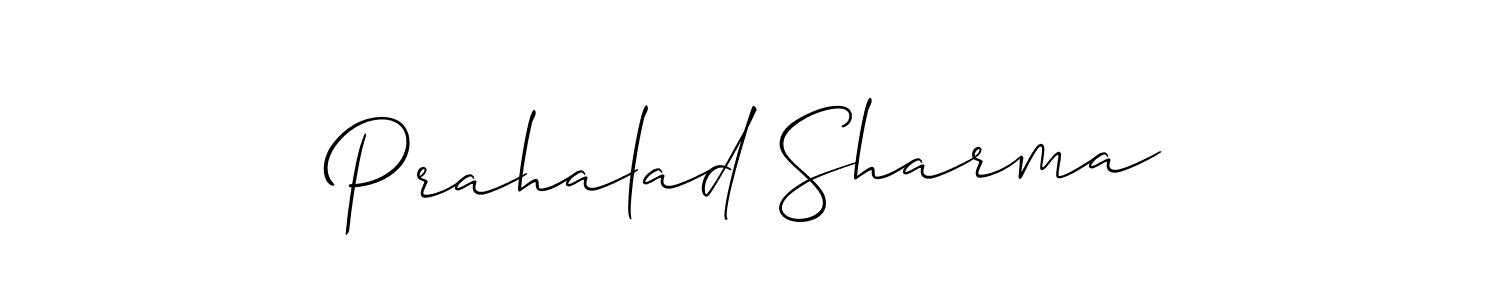 How to make Prahalad Sharma signature? Allison_Script is a professional autograph style. Create handwritten signature for Prahalad Sharma name. Prahalad Sharma signature style 2 images and pictures png