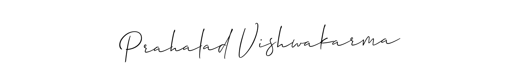 Use a signature maker to create a handwritten signature online. With this signature software, you can design (Allison_Script) your own signature for name Prahalad Vishwakarma. Prahalad Vishwakarma signature style 2 images and pictures png