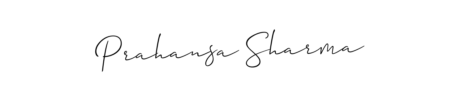 You should practise on your own different ways (Allison_Script) to write your name (Prahansa Sharma) in signature. don't let someone else do it for you. Prahansa Sharma signature style 2 images and pictures png