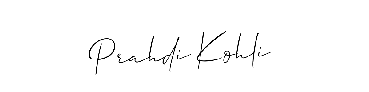 How to Draw Prahdi Kohli signature style? Allison_Script is a latest design signature styles for name Prahdi Kohli. Prahdi Kohli signature style 2 images and pictures png