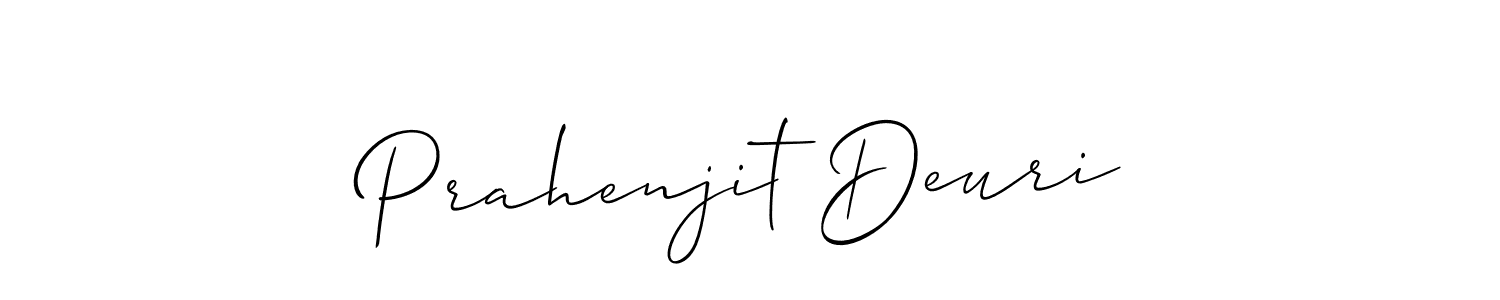 Design your own signature with our free online signature maker. With this signature software, you can create a handwritten (Allison_Script) signature for name Prahenjit Deuri. Prahenjit Deuri signature style 2 images and pictures png