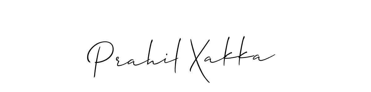 Create a beautiful signature design for name Prahil Xakka. With this signature (Allison_Script) fonts, you can make a handwritten signature for free. Prahil Xakka signature style 2 images and pictures png