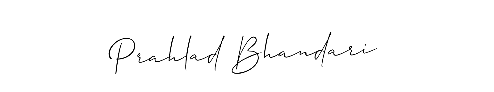 Also You can easily find your signature by using the search form. We will create Prahlad Bhandari name handwritten signature images for you free of cost using Allison_Script sign style. Prahlad Bhandari signature style 2 images and pictures png