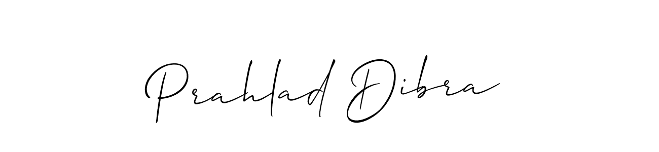 How to make Prahlad Dibra name signature. Use Allison_Script style for creating short signs online. This is the latest handwritten sign. Prahlad Dibra signature style 2 images and pictures png